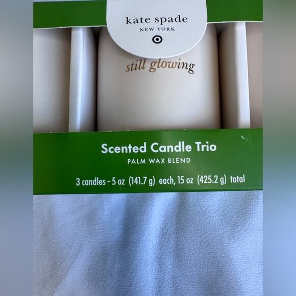 Kate Spade new york x Target 3-Count Ceramic Jar Candle Gift Set NEW gold text - Picture 7 of 10